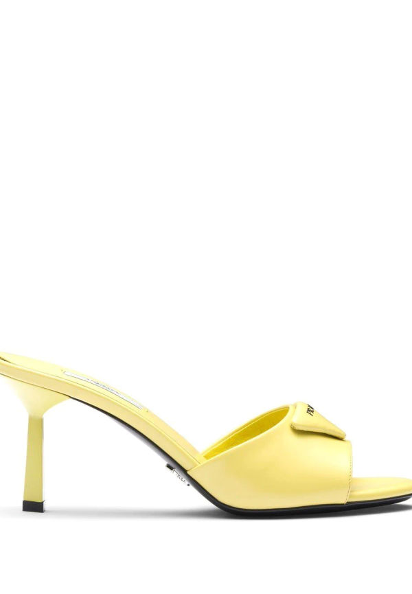 Prada vadderade slip-ons med logotyp - Gul