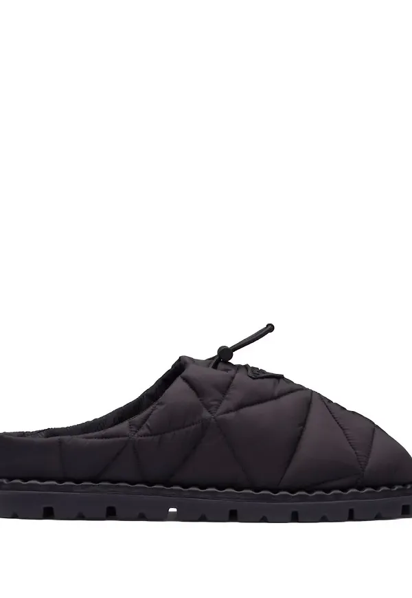 Prada vadderade tofflor - Svart