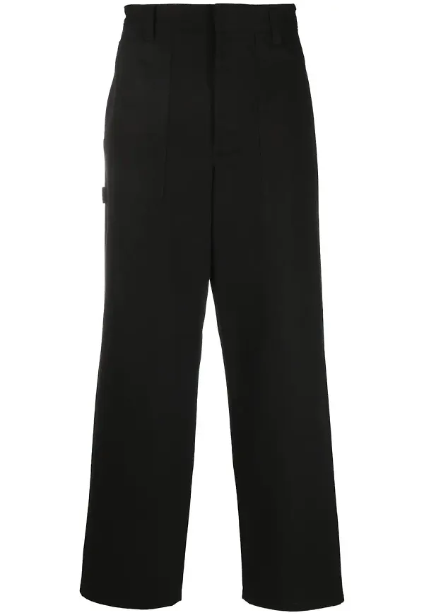 Prada vida byxor med logotypplakett - Svart