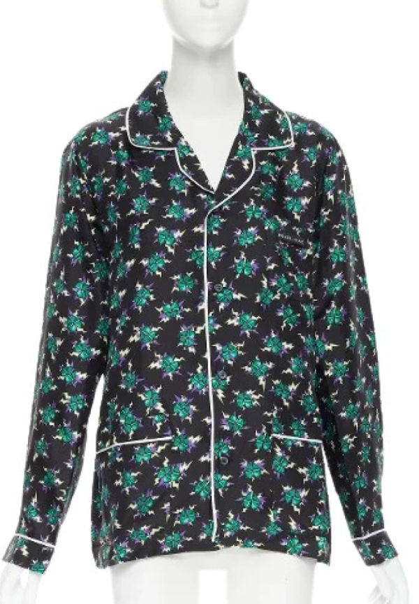 Prada Vintage Förägda sidenstoppar Svart, Dam