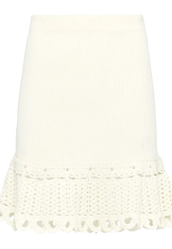 Prada virkstickad kjol - Neutral