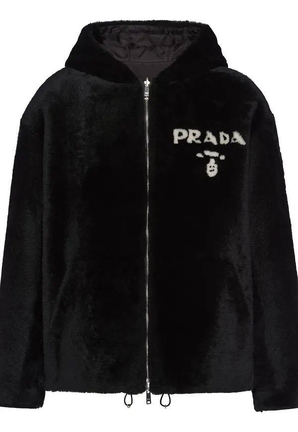 Prada vändbar fårskinnsjacka - Svart