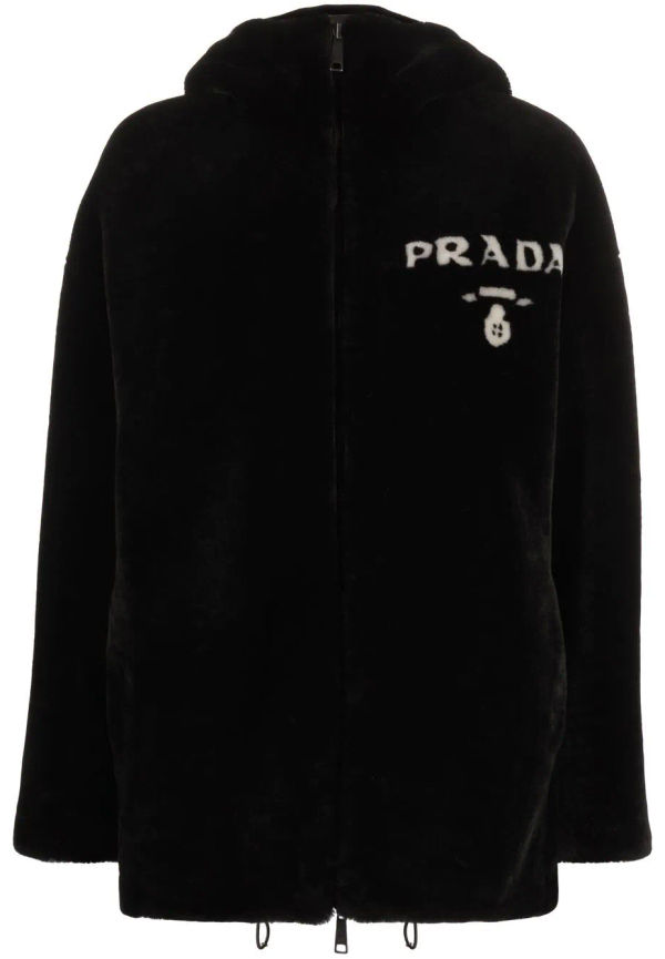 Prada vändbar fårskinnsjacka - Svart