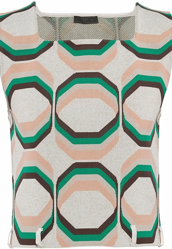 Prada väst med geometriskt tryck - Grön