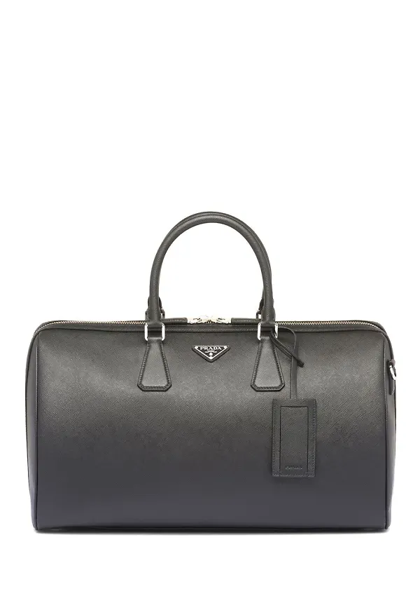 Prada weekendväska i saffianoläder - Svart