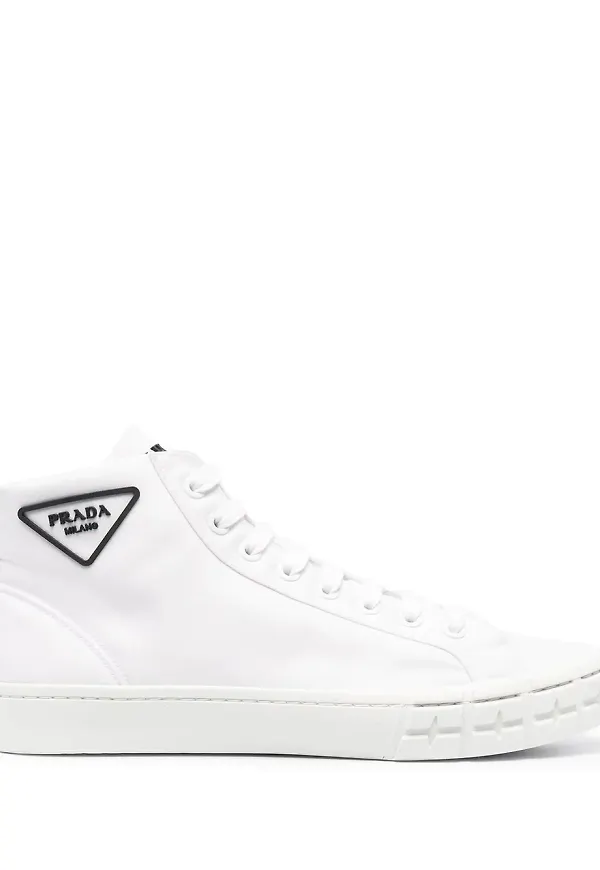 Prada Wheel Cassetta höga sneakers - Vit