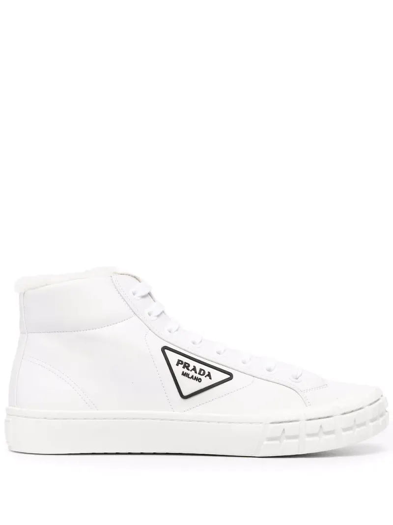 Prada Wheel Cassetta höga sneakers - Vit