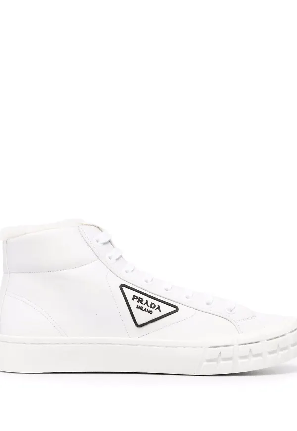 Prada Wheel Cassetta höga sneakers - Vit