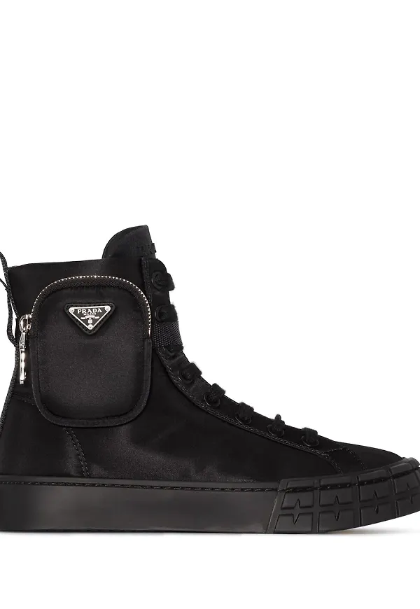 Prada Wheel höga sneakers - F0002 NERO