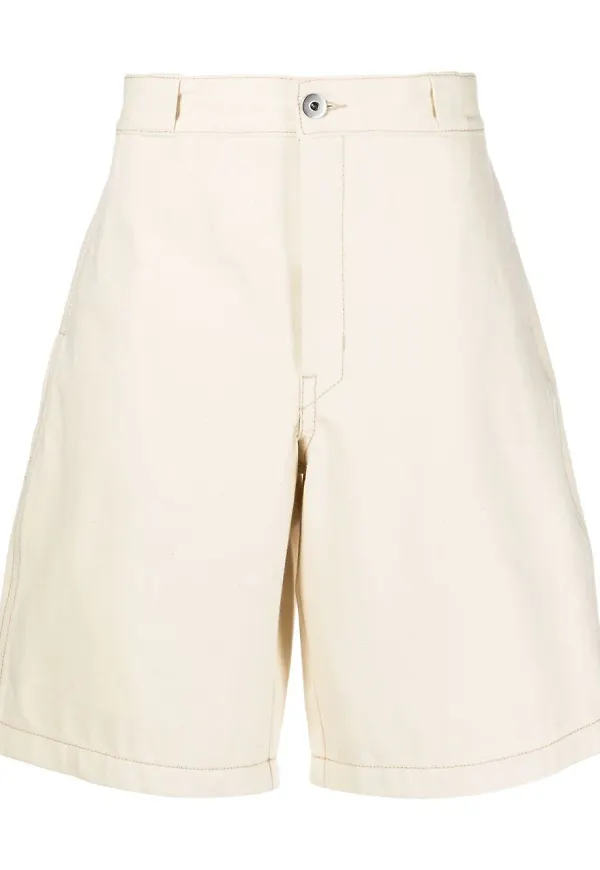 Prada wide-leg cotton shorts - Neutral