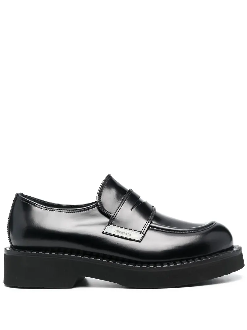 Premiata tjocka läderloafers - Svart