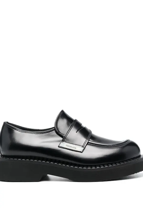 Premiata tjocka läderloafers - Svart