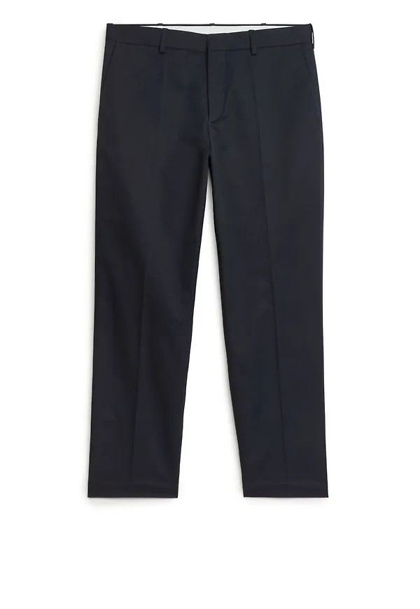 Pressed Regular-Fit Trousers - Blue
