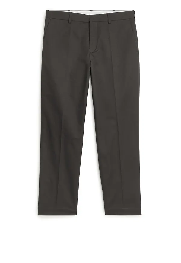 Pressed Regular-Fit Trousers - Grey