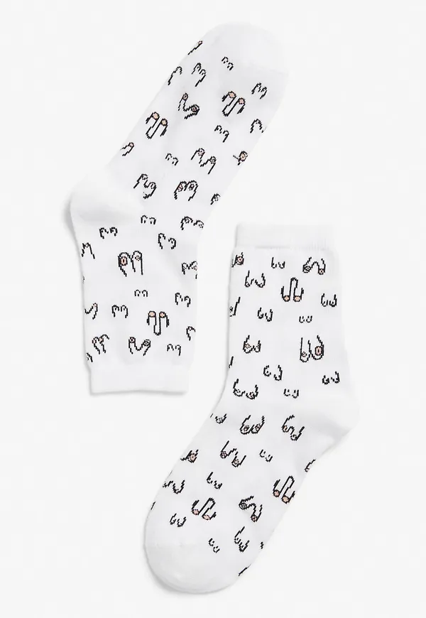 Print socks - White