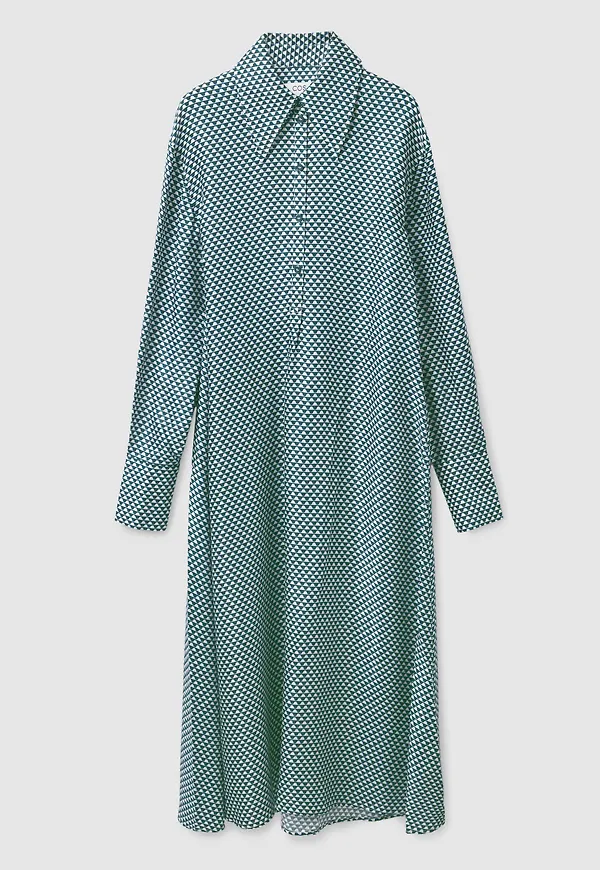 PRINTED MIDI SHIRT DRESS