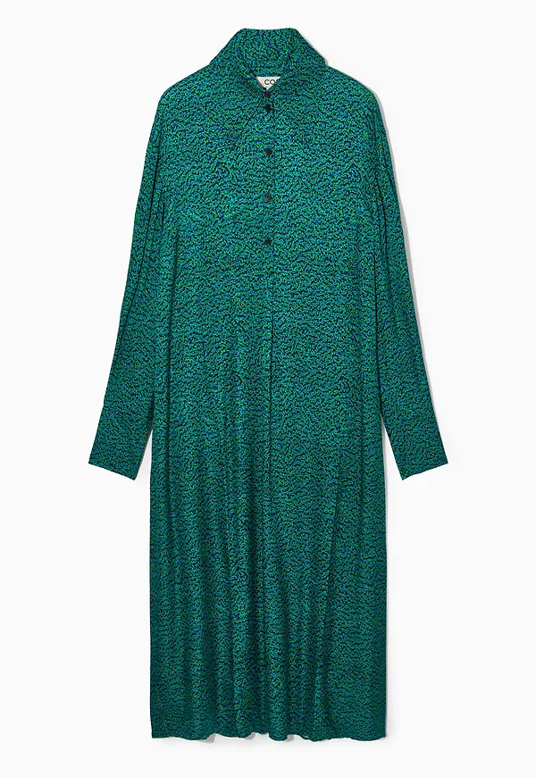 PRINTED MIDI SHIRT DRESS