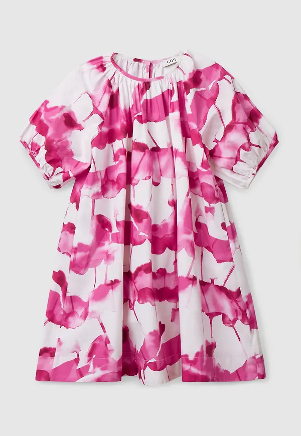 PRINTED PUFF-SLEEVE DRESS