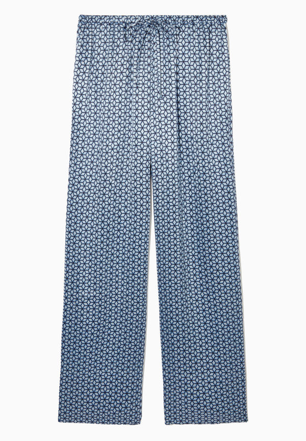 PRINTED PURE SILK PYJAMA TROUSERS
