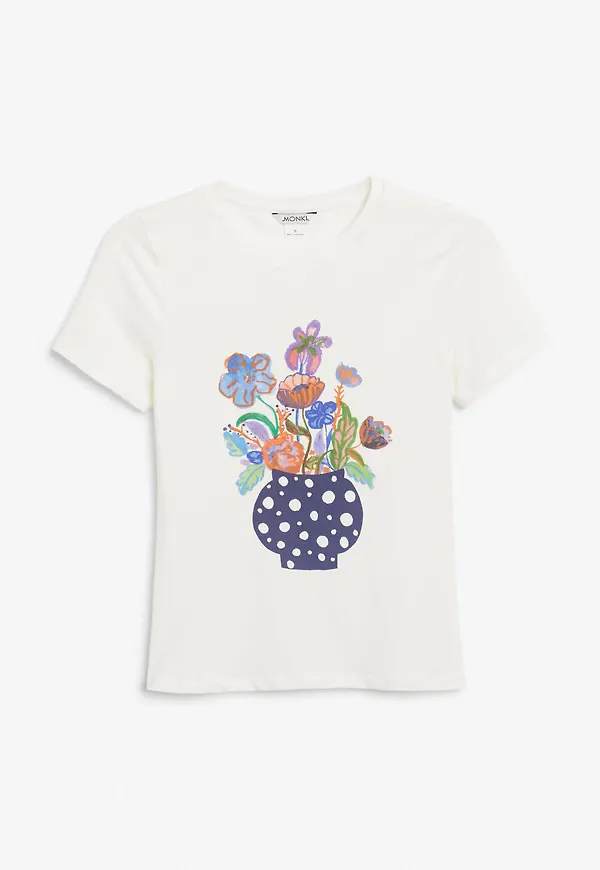 Printed short sleeve t-shirt - White