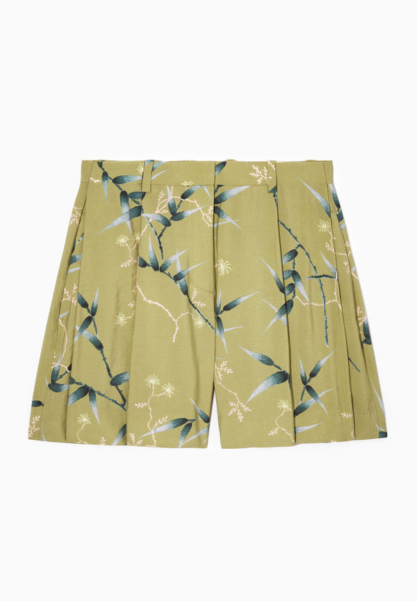 PRINTED TAILORED A-LINE SHORTS
