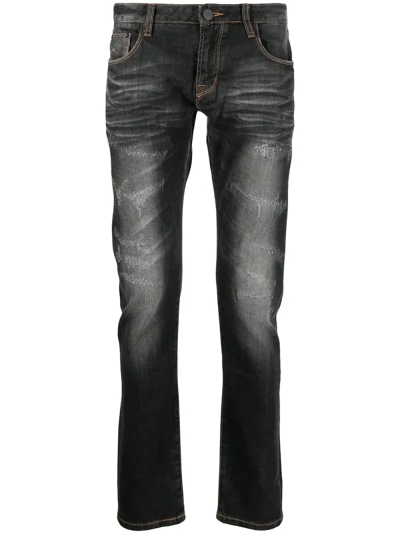 Private Stock skinny-jeans med sliten finish - Grå