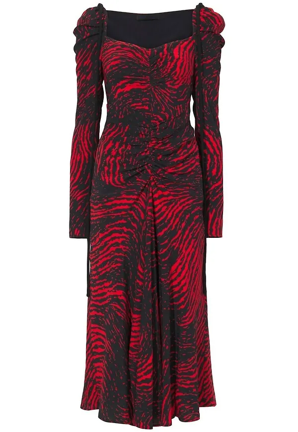 Proenza Schouler animal-print square-neck dress - Röd