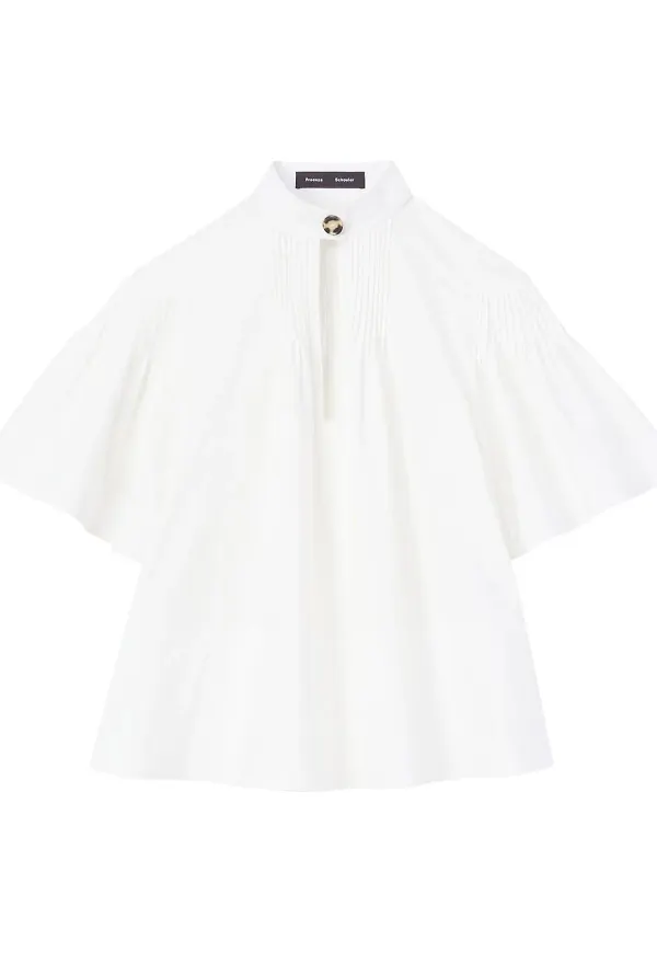 Proenza Schouler blus med veckad detalj - Vit
