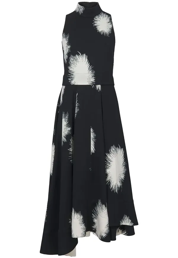 Proenza Schouler feather-print sleeveless dress - Svart