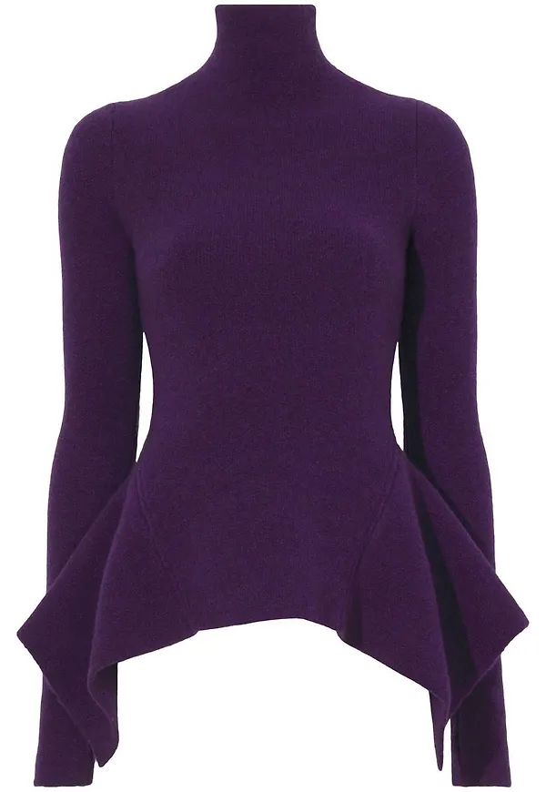 Proenza Schouler flared-hem knitted jumper - Lila