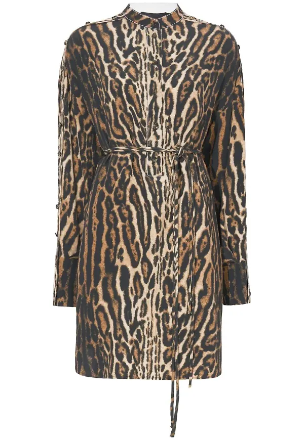 Proenza Schouler leopardmönstrad skjortklänning - Brun