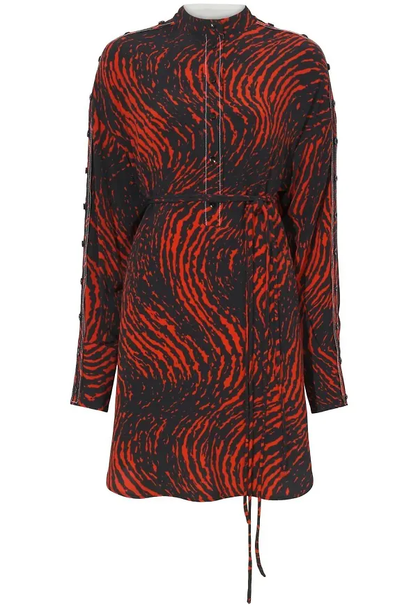 Proenza Schouler leopardmönstrad skjortklänning - Svart