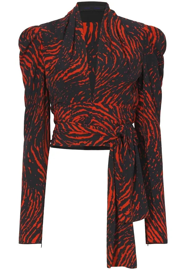 Proenza Schouler omlottblus med tryck - Brun