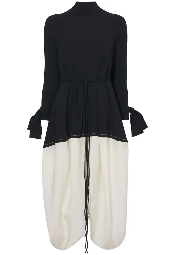 Proenza Schouler tie-waist colour-block midi dress - Svart