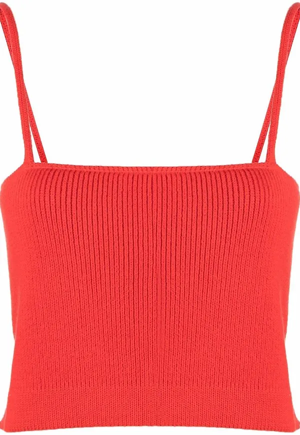 Proenza Schouler White Label ribbstickat linne - Röd