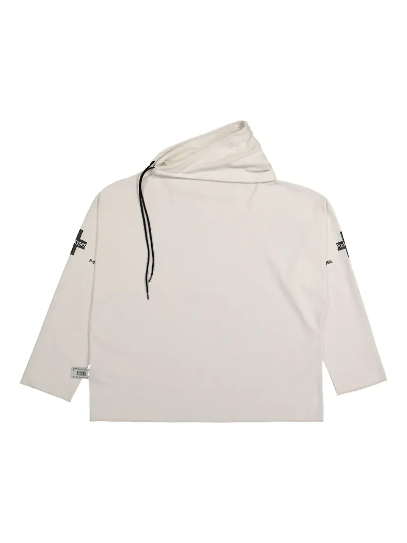 PROTOTYPES Waffle Twisted hoodie - Vit