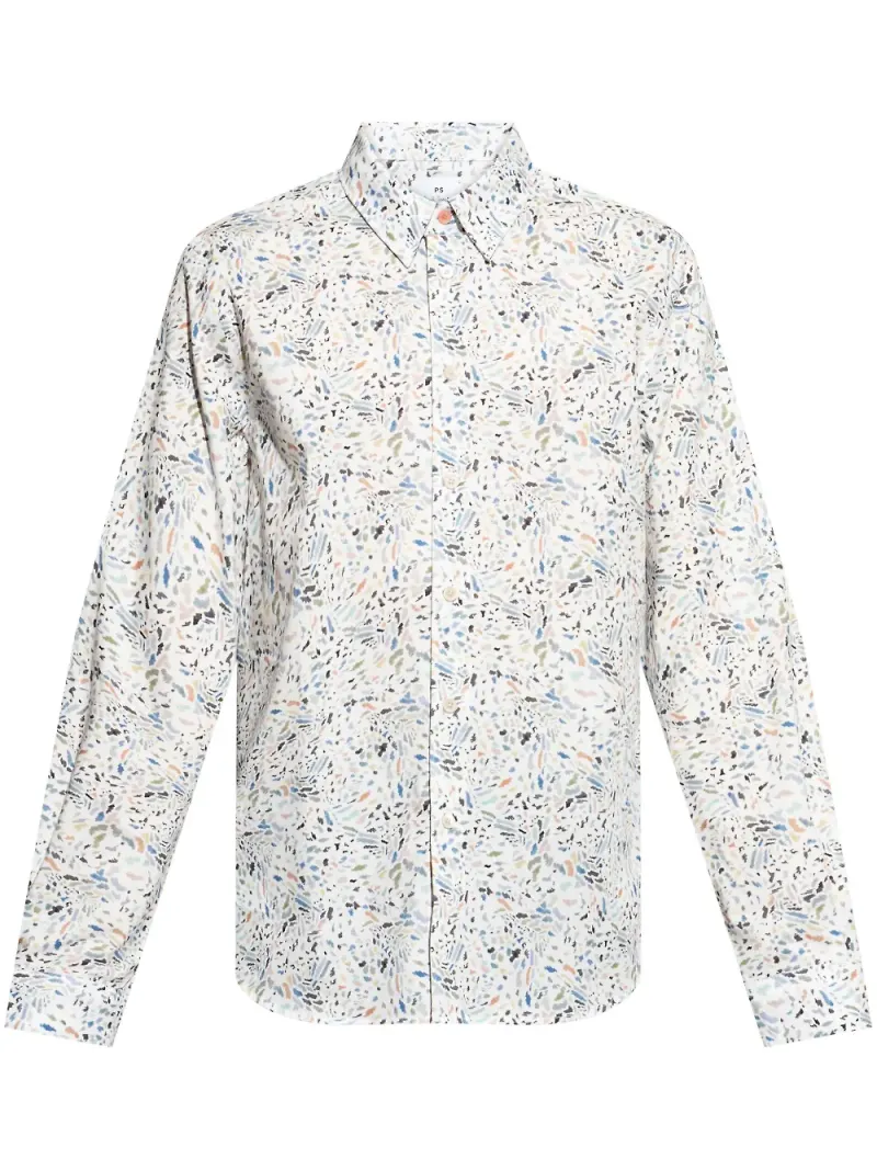 PS Paul Smith skjorta med abstrakt tryck - Vit