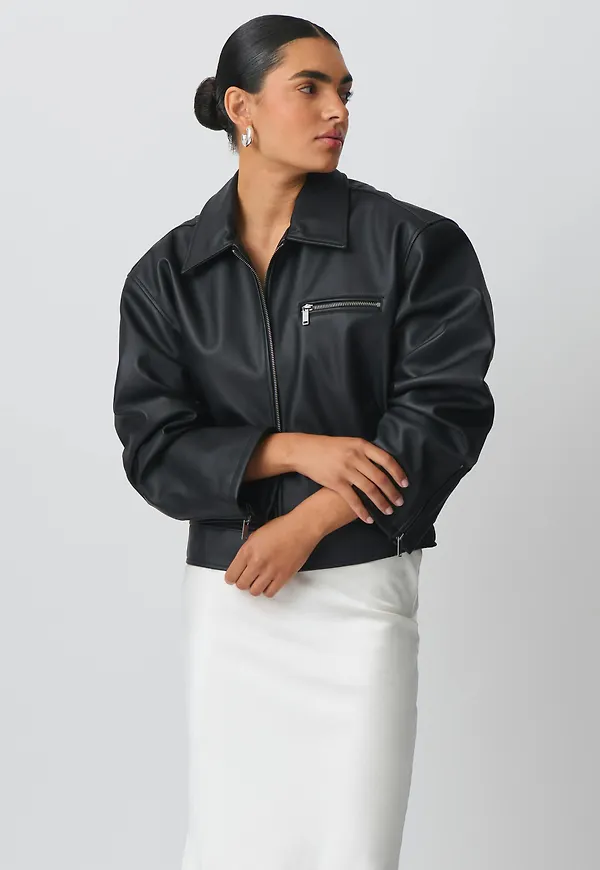 Pu bomber jacket