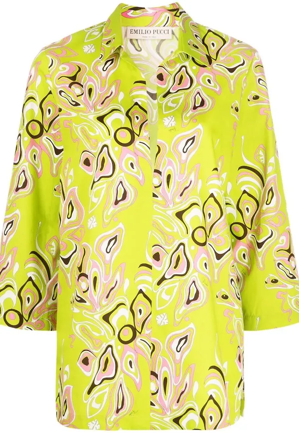 PUCCI Africana trekvartsärm - Grön