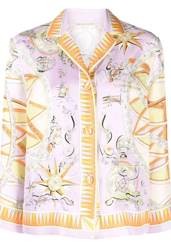 PUCCI Astrolabio sidenskjorta - Lila