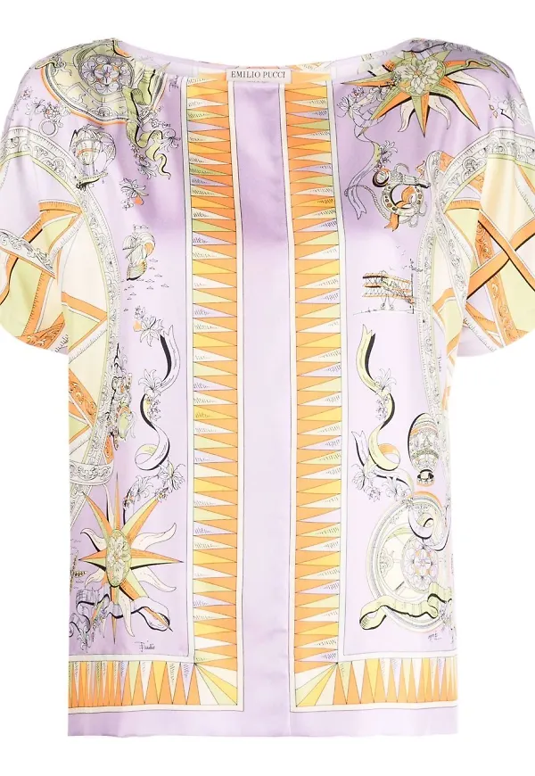PUCCI Astrolabio t-shirt med tryck - Lila