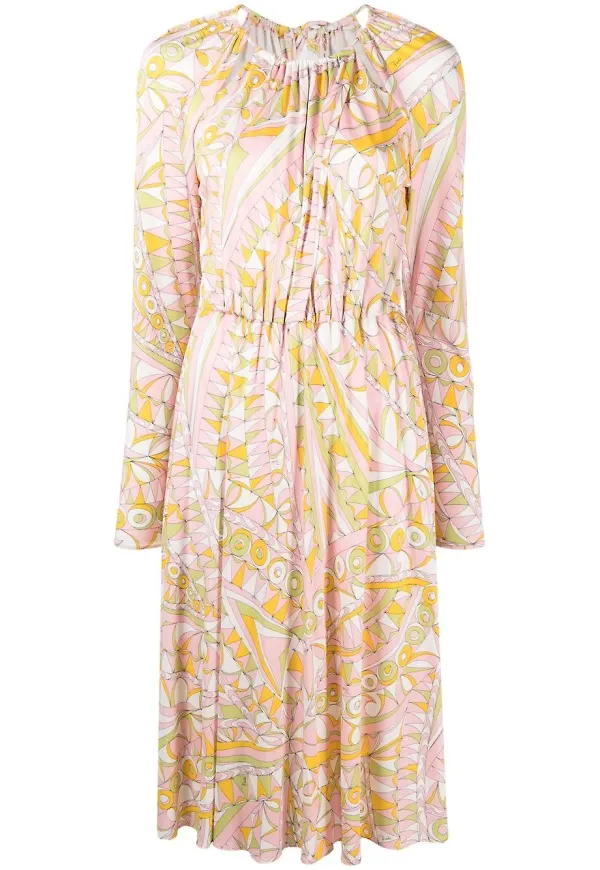 PUCCI Bandierine midiklänning - 013 ROSA/ VERDE