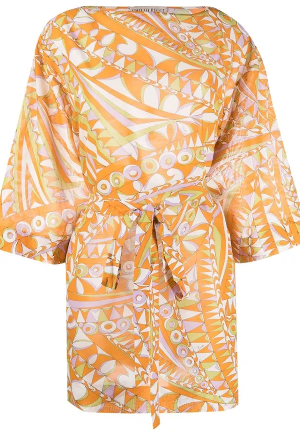 PUCCI Bandierine strandklänning - Orange