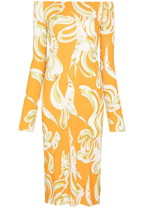 PUCCI Farfalle figursydd klänning - Orange