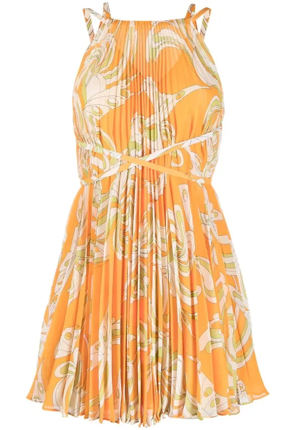 PUCCI Farfalle halterneck-klänning - Orange