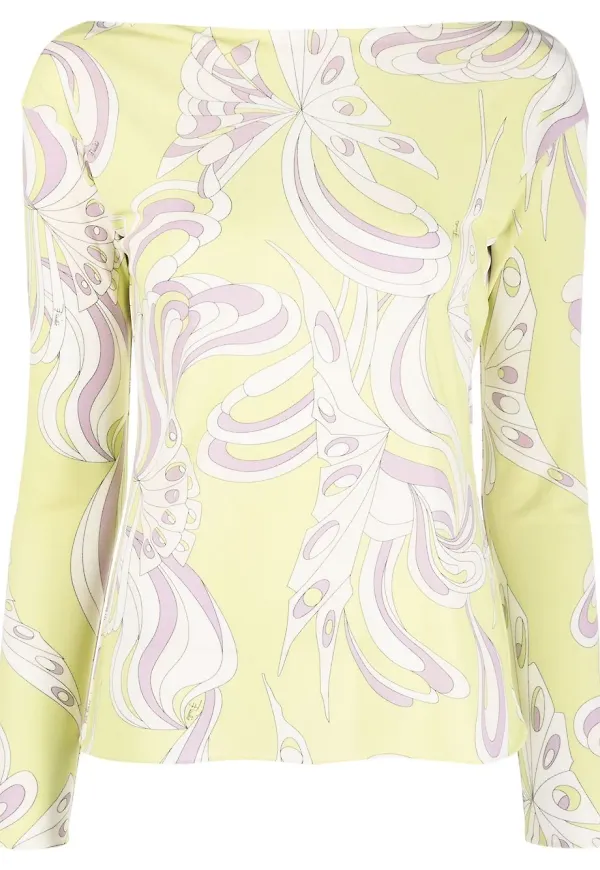 PUCCI Farfalle långärmad topp - Grön