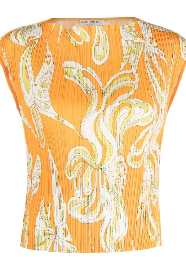 PUCCI Farfalle plisserad topp - Orange