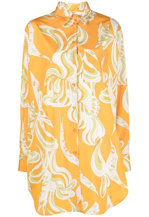 PUCCI Farfalle skjorta - Orange