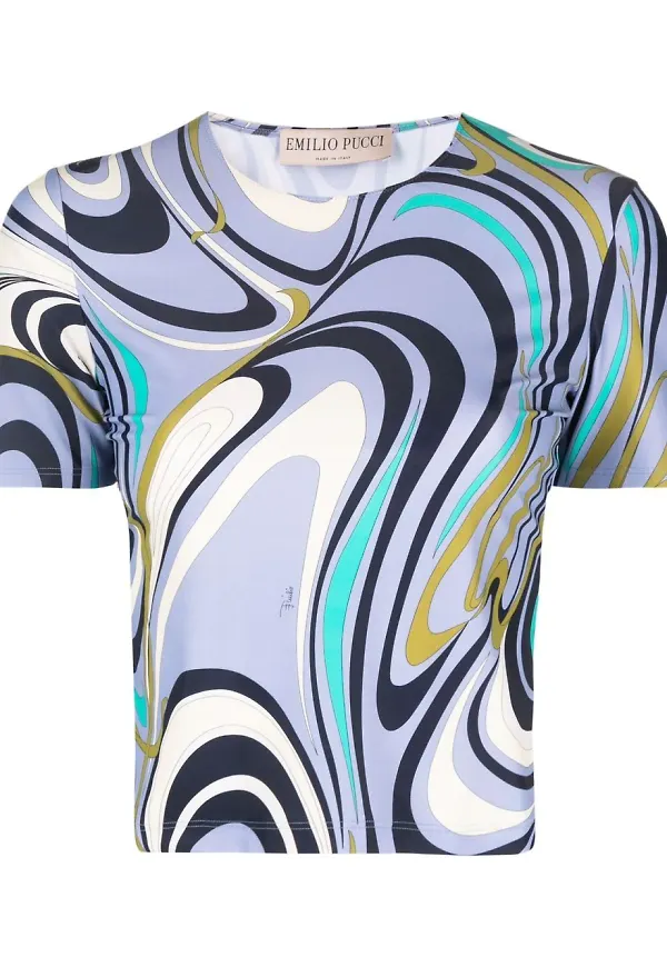 PUCCI t-shirt med tryck - Blå
