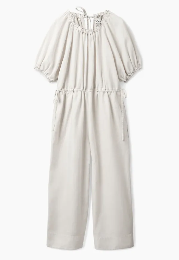 PUFF-SLEEVE JUMPSUIT